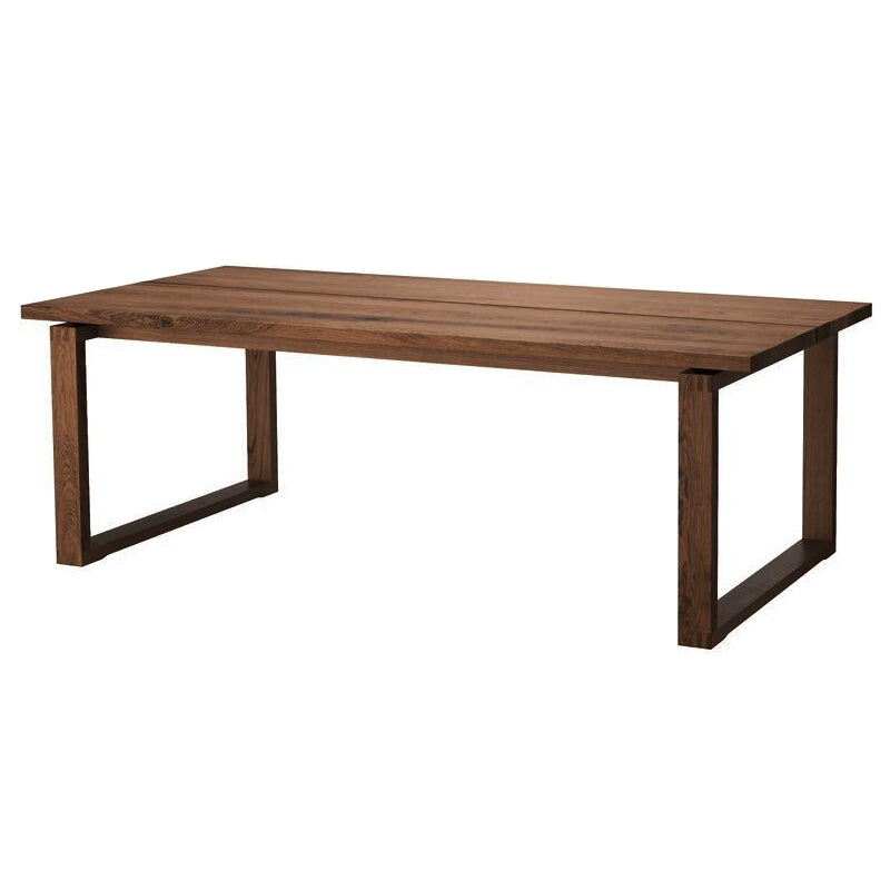 Minimalist Kitchen Standard Dining Table Solid Wood Rectangle Dining Table with Double Pedestal Without Chairs Clearhalo ' dining_table' 'Dining Tables & Seating' 'Dining Tables' 'furn' 'furn_dining_table' 'Furniture' 'furniture_dining_table' 'Kitchen & Dining Furniture' 'kitchen&dining_furn' 'kitchen' 'kitchen_dining_table' 3582705