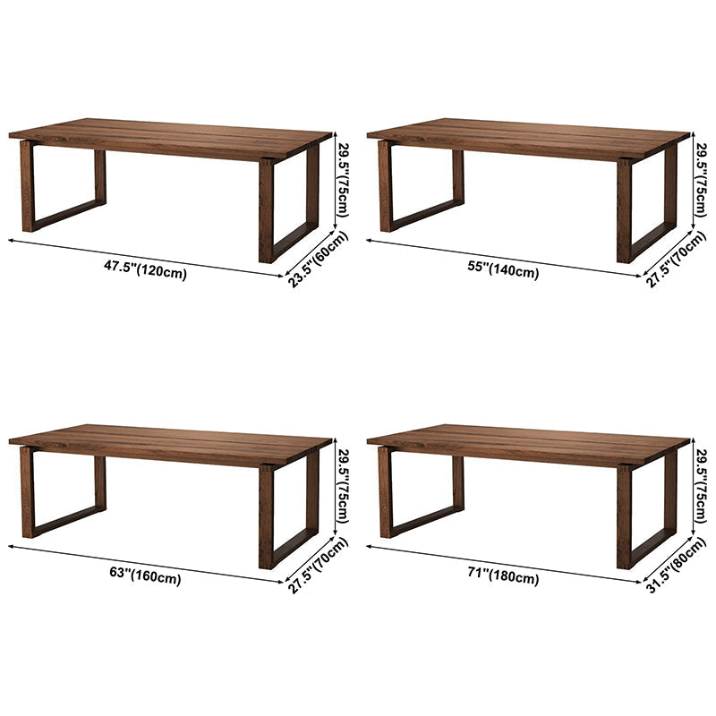 Minimalist Kitchen Standard Dining Table Solid Wood Rectangle Dining Table with Double Pedestal Clearhalo ' dining_table' 'Dining Tables & Seating' 'Dining Tables' 'furn' 'furn_dining_table' 'Furniture' 'furniture_dining_table' 'Kitchen & Dining Furniture' 'kitchen&dining_furn' 'kitchen' 'kitchen_dining_table' 3582708