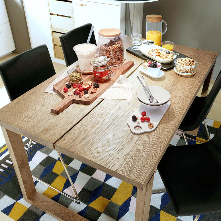 Minimalist Kitchen Standard Dining Table Solid Wood Rectangle Dining Table with Double Pedestal Clearhalo ' dining_table' 'Dining Tables & Seating' 'Dining Tables' 'furn' 'furn_dining_table' 'Furniture' 'furniture_dining_table' 'Kitchen & Dining Furniture' 'kitchen&dining_furn' 'kitchen' 'kitchen_dining_table' 3582711