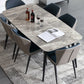 Contemporary Dining Table Sintered Stone Dining Table with 4 Black Legs for Dining Clearhalo ' dining_table' 'Dining Tables & Seating' 'Dining Tables' 'furn' 'furn_dining_table' 'Furniture' 'furniture_dining_table' 'Kitchen & Dining Furniture' 'kitchen&dining_furn' 'kitchen' 'kitchen_dining_table' 3582716