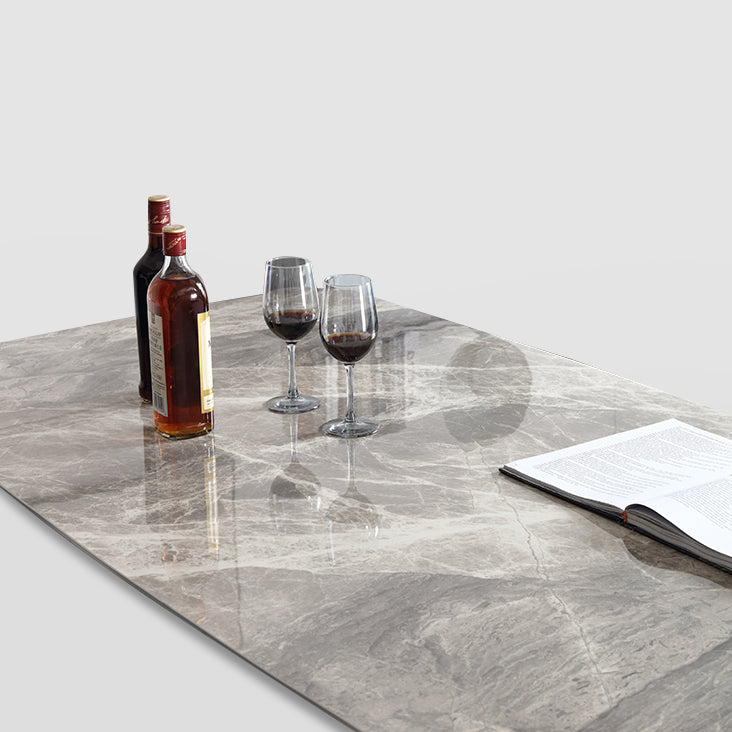 Contemporary Dining Table Sintered Stone Dining Table with 4 Black Legs for Dining Clearhalo ' dining_table' 'Dining Tables & Seating' 'Dining Tables' 'furn' 'furn_dining_table' 'Furniture' 'furniture_dining_table' 'Kitchen & Dining Furniture' 'kitchen&dining_furn' 'kitchen' 'kitchen_dining_table' 3582719