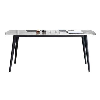Contemporary Dining Table Sintered Stone Dining Table with 4 Black Legs for Dining Without Chairs Clearhalo ' dining_table' 'Dining Tables & Seating' 'Dining Tables' 'furn' 'furn_dining_table' 'Furniture' 'furniture_dining_table' 'Kitchen & Dining Furniture' 'kitchen&dining_furn' 'kitchen' 'kitchen_dining_table' 3582720
