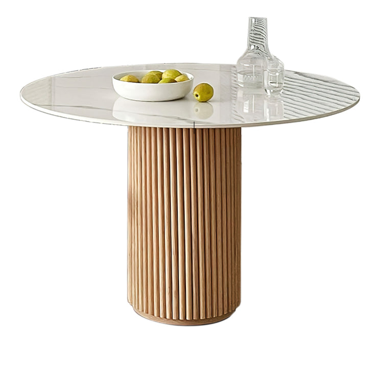 Round Pedestal Casual Table Simplicity Style Dining Room Home Furniture White Without Chairs Clearhalo ' dining_table' 'Dining Tables & Seating' 'Dining Tables' 'furn' 'furn_dining_table' 'Furniture' 'furniture_dining_table' 'Kitchen & Dining Furniture' 'kitchen&dining_furn' 'kitchen' 'kitchen_dining_table' 3582760