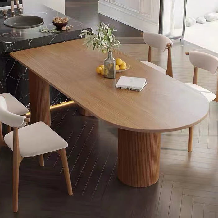 Free Form Solid Wood Brown Tone Dining Table Modern 3 Legs Table for Dining Room Without Chairs Clearhalo ' dining_table' 'Dining Tables & Seating' 'Dining Tables' 'furn' 'furn_dining_table' 'Furniture' 'furniture_dining_table' 'Kitchen & Dining Furniture' 'kitchen&dining_furn' 'kitchen' 'kitchen_dining_table' 3582776