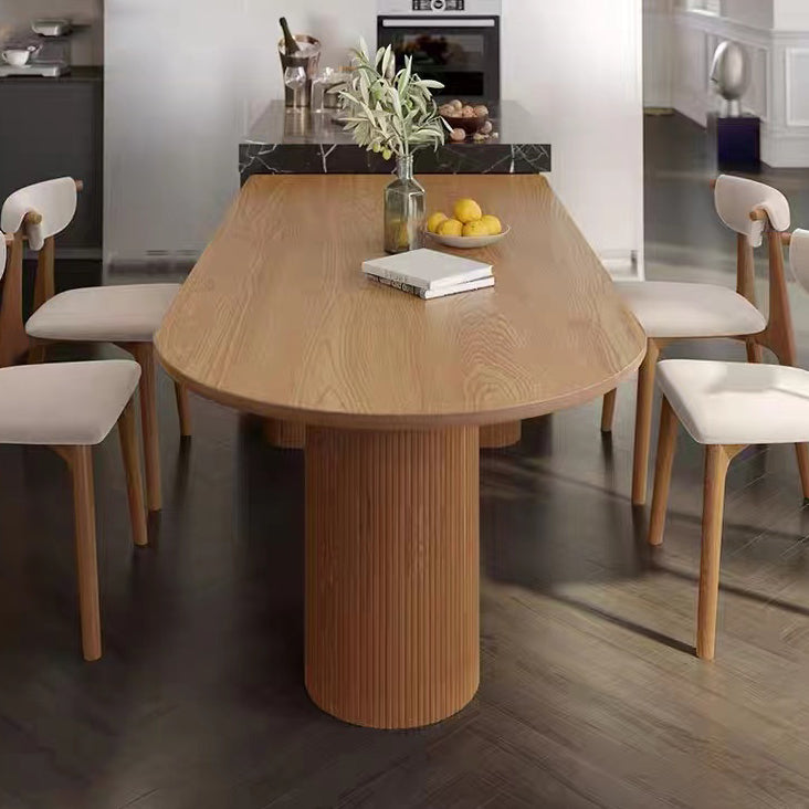 Free Form Solid Wood Brown Tone Dining Table Modern 3 Legs Table for Dining Room Clearhalo ' dining_table' 'Dining Tables & Seating' 'Dining Tables' 'furn' 'furn_dining_table' 'Furniture' 'furniture_dining_table' 'Kitchen & Dining Furniture' 'kitchen&dining_furn' 'kitchen' 'kitchen_dining_table' 3582777