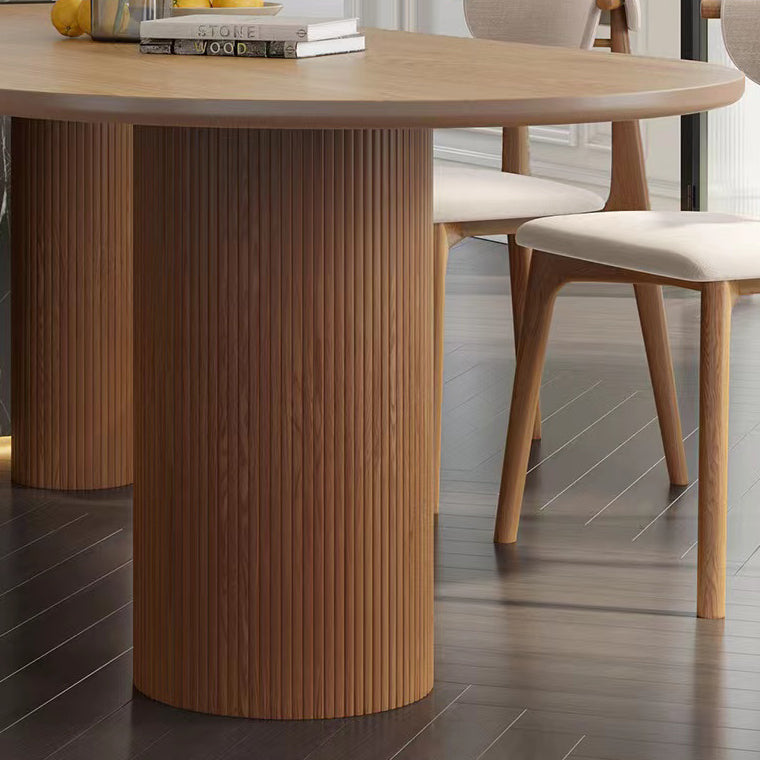 Free Form Solid Wood Brown Tone Dining Table Modern 3 Legs Table for Dining Room Clearhalo ' dining_table' 'Dining Tables & Seating' 'Dining Tables' 'furn' 'furn_dining_table' 'Furniture' 'furniture_dining_table' 'Kitchen & Dining Furniture' 'kitchen&dining_furn' 'kitchen' 'kitchen_dining_table' 3582783