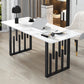 Contemporary Dining Table Sintered Stone Dining Table with Double Pedestal for Home Kitchen Dinner Clearhalo ' dining_table' 'Dining Tables & Seating' 'Dining Tables' 'furn' 'furn_dining_table' 'Furniture' 'furniture_dining_table' 'Kitchen & Dining Furniture' 'kitchen&dining_furn' 'kitchen' 'kitchen_dining_table' 3582807