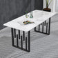 Contemporary Dining Table Sintered Stone Dining Table with Double Pedestal for Home Kitchen Dinner Clearhalo ' dining_table' 'Dining Tables & Seating' 'Dining Tables' 'furn' 'furn_dining_table' 'Furniture' 'furniture_dining_table' 'Kitchen & Dining Furniture' 'kitchen&dining_furn' 'kitchen' 'kitchen_dining_table' 3582812