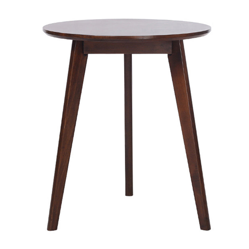 Contemporary Style Round Tripod Dining Site Table Solid Wood Dinette Table Brown 23.6"L x 23.6"W x 27.6"H Without Chairs Clearhalo ' dining_table' 'Dining Tables & Seating' 'Dining Tables' 'furn' 'furn_dining_table' 'Furniture' 'furniture_dining_table' 'Kitchen & Dining Furniture' 'kitchen&dining_furn' 'kitchen' 'kitchen_dining_table' 3582819
