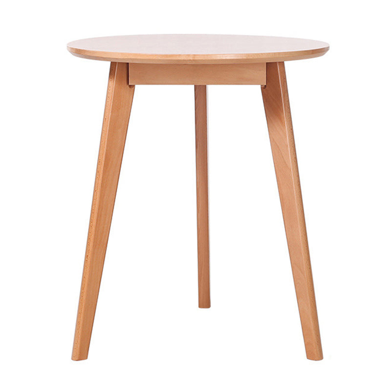 Contemporary Style Round Tripod Dining Site Table Solid Wood Dinette Table Natural 23.6"L x 23.6"W x 27.6"H Without Chairs Clearhalo ' dining_table' 'Dining Tables & Seating' 'Dining Tables' 'furn' 'furn_dining_table' 'Furniture' 'furniture_dining_table' 'Kitchen & Dining Furniture' 'kitchen&dining_furn' 'kitchen' 'kitchen_dining_table' 3582822