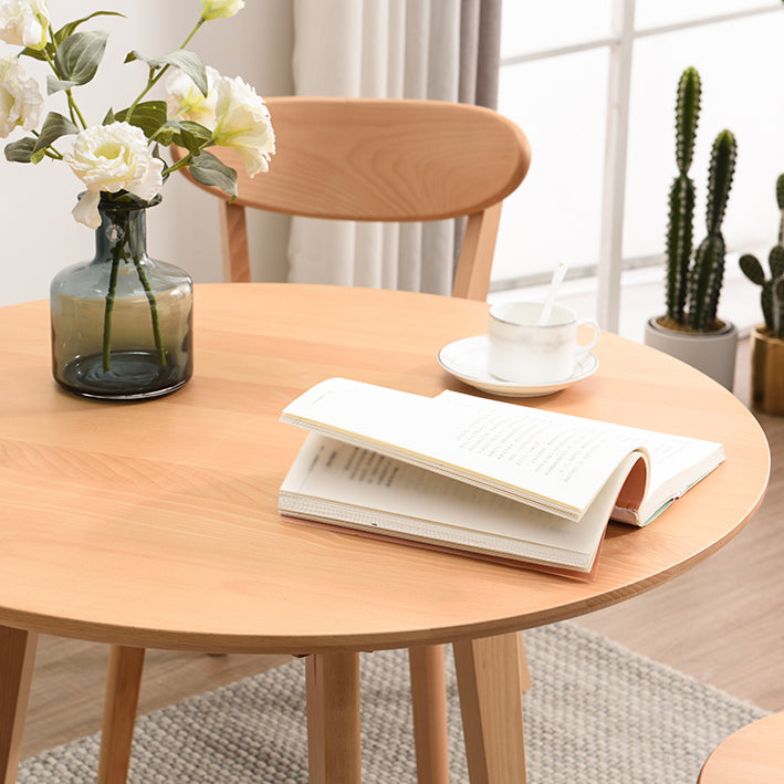 Contemporary Style Round Tripod Dining Site Table Solid Wood Dinette Table Clearhalo ' dining_table' 'Dining Tables & Seating' 'Dining Tables' 'furn' 'furn_dining_table' 'Furniture' 'furniture_dining_table' 'Kitchen & Dining Furniture' 'kitchen&dining_furn' 'kitchen' 'kitchen_dining_table' 3582825