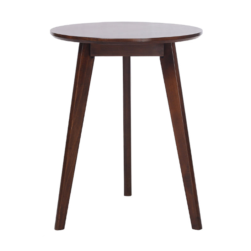 Contemporary Style Round Tripod Dining Site Table Solid Wood Dinette Table Brown 19.7"L x 19.7"W x 27.6"H Without Chairs Clearhalo ' dining_table' 'Dining Tables & Seating' 'Dining Tables' 'furn' 'furn_dining_table' 'Furniture' 'furniture_dining_table' 'Kitchen & Dining Furniture' 'kitchen&dining_furn' 'kitchen' 'kitchen_dining_table' 3582826