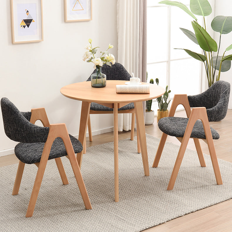 Contemporary Style Round Tripod Dining Site Table Solid Wood Dinette Table Clearhalo ' dining_table' 'Dining Tables & Seating' 'Dining Tables' 'furn' 'furn_dining_table' 'Furniture' 'furniture_dining_table' 'Kitchen & Dining Furniture' 'kitchen&dining_furn' 'kitchen' 'kitchen_dining_table' 3582836