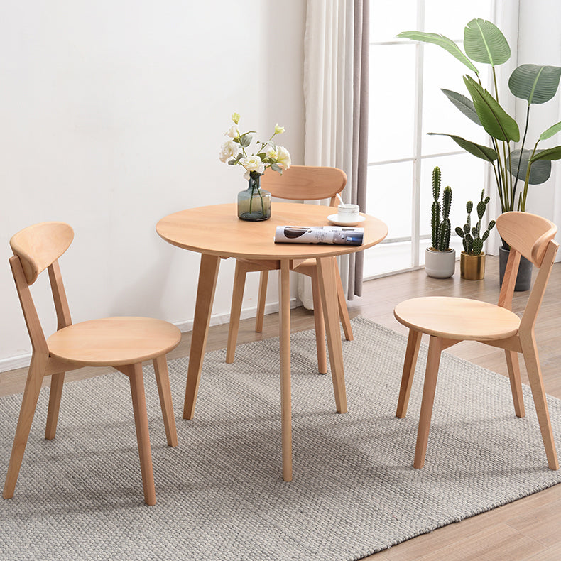 Contemporary Style Round Tripod Dining Site Table Solid Wood Dinette Table Clearhalo ' dining_table' 'Dining Tables & Seating' 'Dining Tables' 'furn' 'furn_dining_table' 'Furniture' 'furniture_dining_table' 'Kitchen & Dining Furniture' 'kitchen&dining_furn' 'kitchen' 'kitchen_dining_table' 3582838