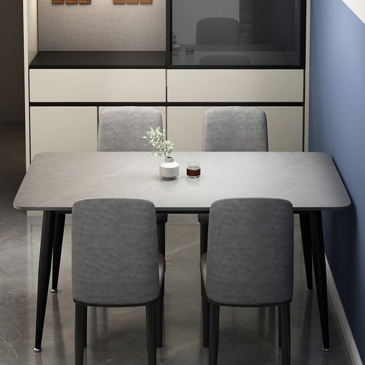 Rectangle Sintered Stone Two-Color Dining Table Simplicity 4 Legs Table for Dining Room Clearhalo ' dining_table' 'Dining Tables & Seating' 'Dining Tables' 'furn' 'furn_dining_table' 'Furniture' 'furniture_dining_table' 'Kitchen & Dining Furniture' 'kitchen&dining_furn' 'kitchen' 'kitchen_dining_table' 3582842