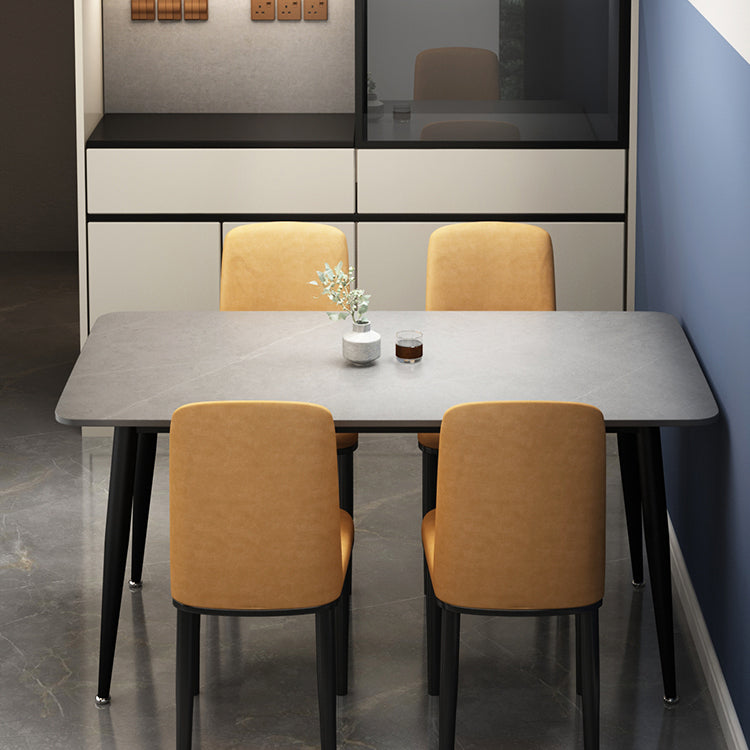 Rectangle Sintered Stone Two-Color Dining Table Simplicity 4 Legs Table for Dining Room Clearhalo ' dining_table' 'Dining Tables & Seating' 'Dining Tables' 'furn' 'furn_dining_table' 'Furniture' 'furniture_dining_table' 'Kitchen & Dining Furniture' 'kitchen&dining_furn' 'kitchen' 'kitchen_dining_table' 3582843