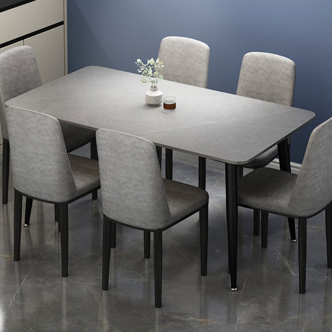 Rectangle Sintered Stone Two-Color Dining Table Simplicity 4 Legs Table for Dining Room Clearhalo ' dining_table' 'Dining Tables & Seating' 'Dining Tables' 'furn' 'furn_dining_table' 'Furniture' 'furniture_dining_table' 'Kitchen & Dining Furniture' 'kitchen&dining_furn' 'kitchen' 'kitchen_dining_table' 3582844