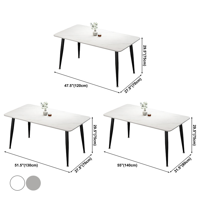 Rectangle Sintered Stone Two-Color Dining Table Simplicity 4 Legs Table for Dining Room Clearhalo ' dining_table' 'Dining Tables & Seating' 'Dining Tables' 'furn' 'furn_dining_table' 'Furniture' 'furniture_dining_table' 'Kitchen & Dining Furniture' 'kitchen&dining_furn' 'kitchen' 'kitchen_dining_table' 3582850