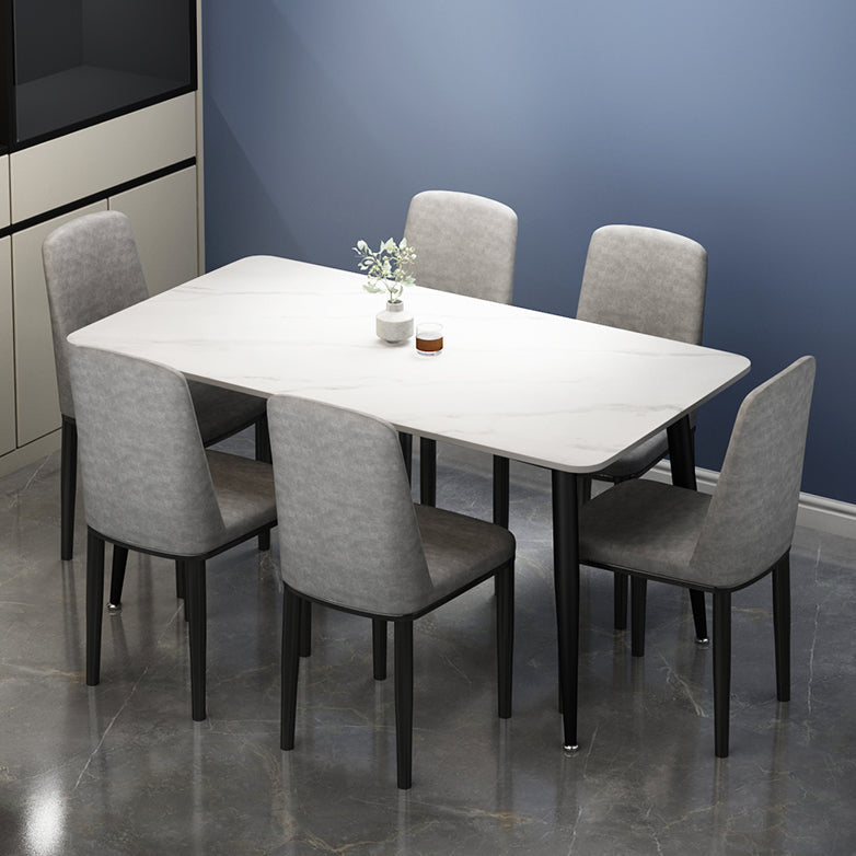 Rectangle Sintered Stone Two-Color Dining Table Simplicity 4 Legs Table for Dining Room Clearhalo ' dining_table' 'Dining Tables & Seating' 'Dining Tables' 'furn' 'furn_dining_table' 'Furniture' 'furniture_dining_table' 'Kitchen & Dining Furniture' 'kitchen&dining_furn' 'kitchen' 'kitchen_dining_table' 3582853