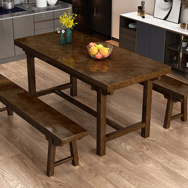Modern Solid Wood Standard Dining Table Kitchen Rectangle Dining Table with Trestle Base Clearhalo ' dining_table' 'Dining Tables & Seating' 'Dining Tables' 'furn' 'furn_dining_table' 'Furniture' 'furniture_dining_table' 'Kitchen & Dining Furniture' 'kitchen&dining_furn' 'kitchen' 'kitchen_dining_table' 3582859