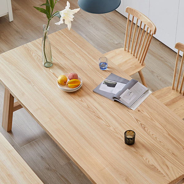 Modern Pine Solid Wood Table Rectangle Dining Table with Wooden Trestle Base Base Clearhalo ' dining_table' 'Dining Tables & Seating' 'Dining Tables' 'furn' 'furn_dining_table' 'Furniture' 'furniture_dining_table' 'Kitchen & Dining Furniture' 'kitchen&dining_furn' 'kitchen' 'kitchen_dining_table' 3582876