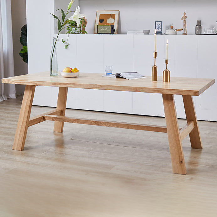 Modern Pine Solid Wood Table Rectangle Dining Table with Wooden Trestle Base Base Clearhalo ' dining_table' 'Dining Tables & Seating' 'Dining Tables' 'furn' 'furn_dining_table' 'Furniture' 'furniture_dining_table' 'Kitchen & Dining Furniture' 'kitchen&dining_furn' 'kitchen' 'kitchen_dining_table' 3582880