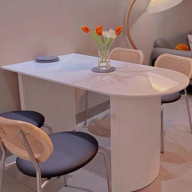 Solid Wood Contemporary Free Form Dining Table Marble Top Dining Table for Dining Room Clearhalo ' dining_table' 'Dining Tables & Seating' 'Dining Tables' 'furn' 'furn_dining_table' 'Furniture' 'furniture_dining_table' 'Kitchen & Dining Furniture' 'kitchen&dining_furn' 'kitchen' 'kitchen_dining_table' 3582892