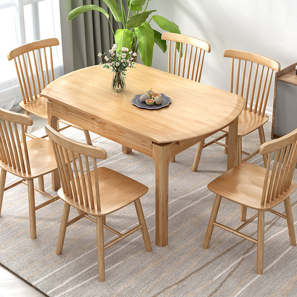 Modern Style Solid Wood Dining Table Round Table with 4 Legs for Home Use Clearhalo ' dining_table' 'Dining Tables & Seating' 'Dining Tables' 'furn' 'furn_dining_table' 'Furniture' 'furniture_dining_table' 'Kitchen & Dining Furniture' 'kitchen&dining_furn' 'kitchen' 'kitchen_dining_table' 3582893
