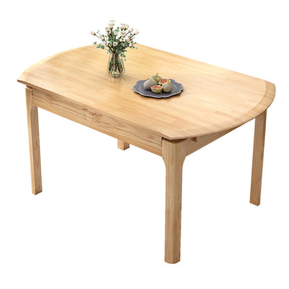Modern Style Solid Wood Dining Table Round Table with 4 Legs for Home Use Natural Without Chairs Clearhalo ' dining_table' 'Dining Tables & Seating' 'Dining Tables' 'furn' 'furn_dining_table' 'Furniture' 'furniture_dining_table' 'Kitchen & Dining Furniture' 'kitchen&dining_furn' 'kitchen' 'kitchen_dining_table' 3582898