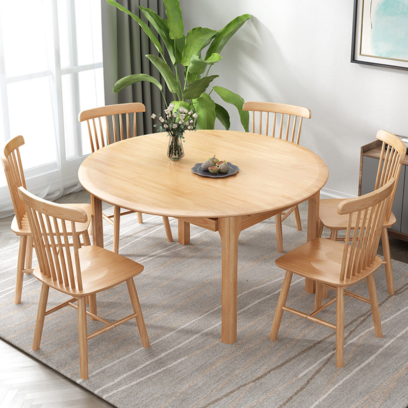 Modern Style Solid Wood Dining Table Round Table with 4 Legs for Home Use Clearhalo ' dining_table' 'Dining Tables & Seating' 'Dining Tables' 'furn' 'furn_dining_table' 'Furniture' 'furniture_dining_table' 'Kitchen & Dining Furniture' 'kitchen&dining_furn' 'kitchen' 'kitchen_dining_table' 3582901