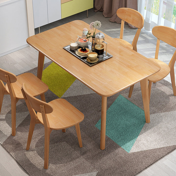 Rectangle Solid Wood Brown Tone Dining Table Simplicity 4 Legs Table for Dining Room Clearhalo ' dining_table' 'Dining Tables & Seating' 'Dining Tables' 'furn' 'furn_dining_table' 'Furniture' 'furniture_dining_table' 'Kitchen & Dining Furniture' 'kitchen&dining_furn' 'kitchen' 'kitchen_dining_table' 3582905