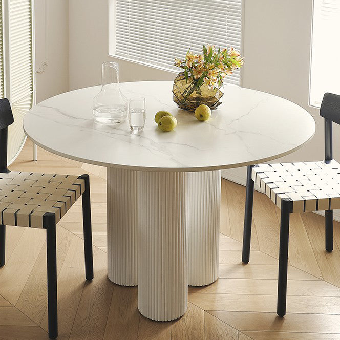 Round Table Dinette Table Contemporary Dinner Room Kitchen Table for Indoor Marble Without Chairs Clearhalo ' dining_table' 'Dining Tables & Seating' 'Dining Tables' 'furn' 'furn_dining_table' 'Furniture' 'furniture_dining_table' 'Kitchen & Dining Furniture' 'kitchen&dining_furn' 'kitchen' 'kitchen_dining_table' 3582923
