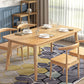 Modern Style Rubberwood Solid Wood Dining Table Brown Rectangle Table with 4 Legs for Home Use Clearhalo ' dining_table' 'Dining Tables & Seating' 'Dining Tables' 'furn' 'furn_dining_table' 'Furniture' 'furniture_dining_table' 'Kitchen & Dining Furniture' 'kitchen&dining_furn' 'kitchen' 'kitchen_dining_table' 3582939