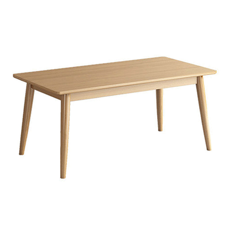 Modern Style Rubberwood Solid Wood Dining Table Brown Rectangle Table with 4 Legs for Home Use Clearhalo ' dining_table' 'Dining Tables & Seating' 'Dining Tables' 'furn' 'furn_dining_table' 'Furniture' 'furniture_dining_table' 'Kitchen & Dining Furniture' 'kitchen&dining_furn' 'kitchen' 'kitchen_dining_table' 3582941
