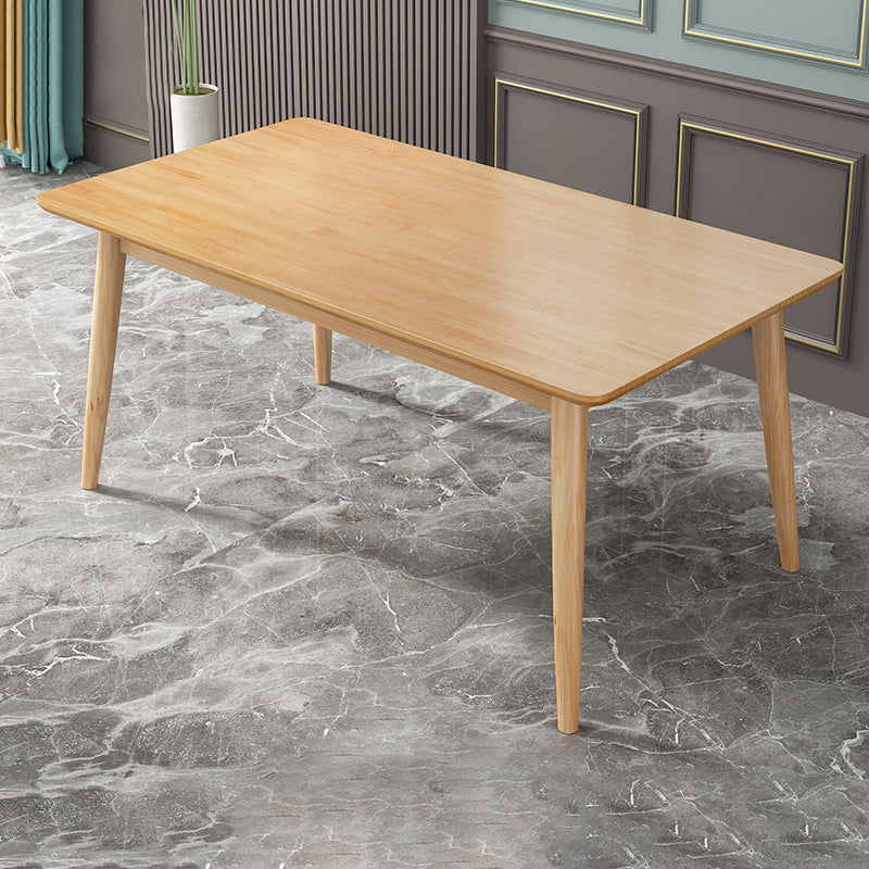 Modern Style Rubberwood Solid Wood Dining Table Brown Rectangle Table with 4 Legs for Home Use Without Chairs Clearhalo ' dining_table' 'Dining Tables & Seating' 'Dining Tables' 'furn' 'furn_dining_table' 'Furniture' 'furniture_dining_table' 'Kitchen & Dining Furniture' 'kitchen&dining_furn' 'kitchen' 'kitchen_dining_table' 3582942