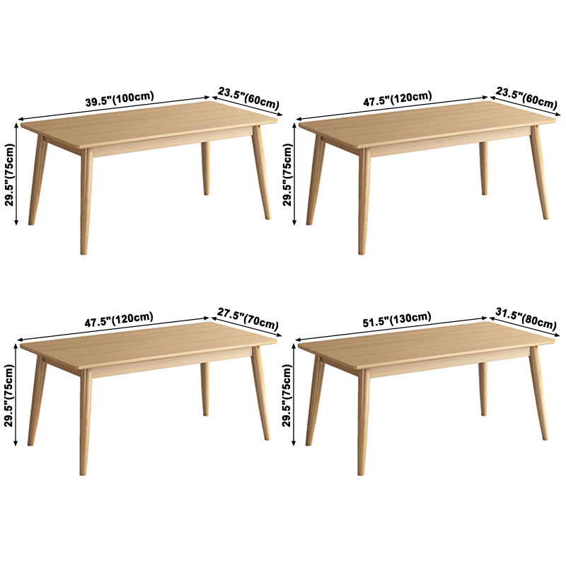 Modern Style Rubberwood Solid Wood Dining Table Brown Rectangle Table with 4 Legs for Home Use Clearhalo ' dining_table' 'Dining Tables & Seating' 'Dining Tables' 'furn' 'furn_dining_table' 'Furniture' 'furniture_dining_table' 'Kitchen & Dining Furniture' 'kitchen&dining_furn' 'kitchen' 'kitchen_dining_table' 3582946