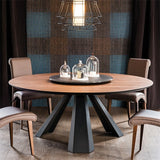 Modern Round Dining Table Pine Solid Wood Dining Room Collection for Indoor Clearhalo ' dining_table' 'Dining Tables & Seating' 'Dining Tables' 'Furniture' 'furniture_dining_table' 'Kitchen & Dining Furniture' 'kitchen&dining_furn' 'kitchen' 'kitchen_dining_table' 3582966
