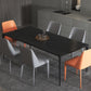 Contemporary Rectangle Standard Dining Table Sintered Stone Top Dining Table with 4 Legs Base Clearhalo ' dining_table' 'Dining Tables & Seating' 'Dining Tables' 'Furniture' 'furniture_dining_table' 'Kitchen & Dining Furniture' 'kitchen&dining_furn' 'kitchen' 'kitchen_dining_table' 3582971