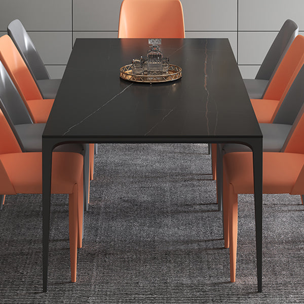 Contemporary Rectangle Standard Dining Table Sintered Stone Top Dining Table with 4 Legs Base Clearhalo ' dining_table' 'Dining Tables & Seating' 'Dining Tables' 'Furniture' 'furniture_dining_table' 'Kitchen & Dining Furniture' 'kitchen&dining_furn' 'kitchen' 'kitchen_dining_table' 3582972