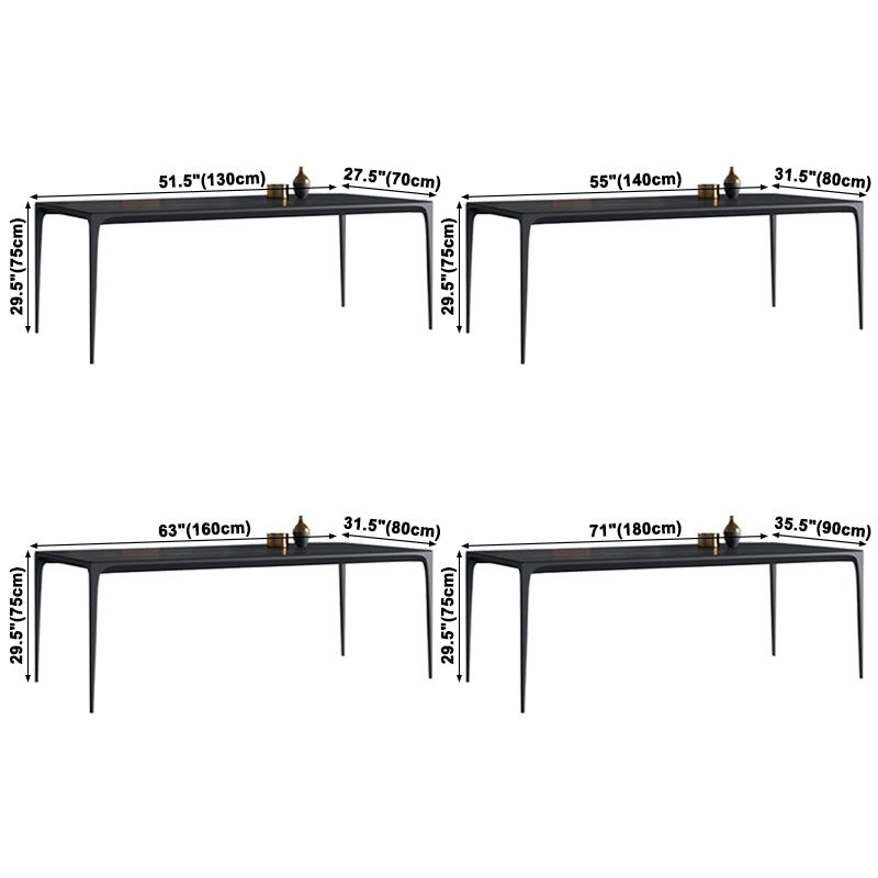 Contemporary Rectangle Standard Dining Table Sintered Stone Top Dining Table with 4 Legs Base Clearhalo ' dining_table' 'Dining Tables & Seating' 'Dining Tables' 'Furniture' 'furniture_dining_table' 'Kitchen & Dining Furniture' 'kitchen&dining_furn' 'kitchen' 'kitchen_dining_table' 3582980