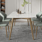 Contemporary Dining Table Sintered Stone Dining Table with 4 Gold Legs Clearhalo ' dining_table' 'Dining Tables & Seating' 'Dining Tables' 'furn' 'furn_dining_table' 'Furniture' 'furniture_dining_table' 'Kitchen & Dining Furniture' 'kitchen&dining_furn' 'kitchen' 'kitchen_dining_table' 3583003