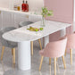 Metal Contemporary Free Form Dining Table Sintered Stone Table for Kitchen Clearhalo ' dining_table' 'Dining Tables & Seating' 'Dining Tables' 'furn' 'furn_dining_table' 'Furniture' 'furniture_dining_table' 'Kitchen & Dining Furniture' 'kitchen&dining_furn' 'kitchen' 'kitchen_dining_table' 3583028