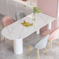 Metal Contemporary Free Form Dining Table Sintered Stone Table for Kitchen Clearhalo ' dining_table' 'Dining Tables & Seating' 'Dining Tables' 'furn' 'furn_dining_table' 'Furniture' 'furniture_dining_table' 'Kitchen & Dining Furniture' 'kitchen&dining_furn' 'kitchen' 'kitchen_dining_table' 3583029