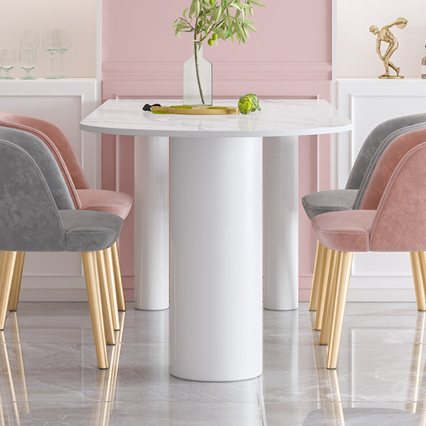 Metal Contemporary Free Form Dining Table Sintered Stone Table for Kitchen Clearhalo ' dining_table' 'Dining Tables & Seating' 'Dining Tables' 'furn' 'furn_dining_table' 'Furniture' 'furniture_dining_table' 'Kitchen & Dining Furniture' 'kitchen&dining_furn' 'kitchen' 'kitchen_dining_table' 3583030