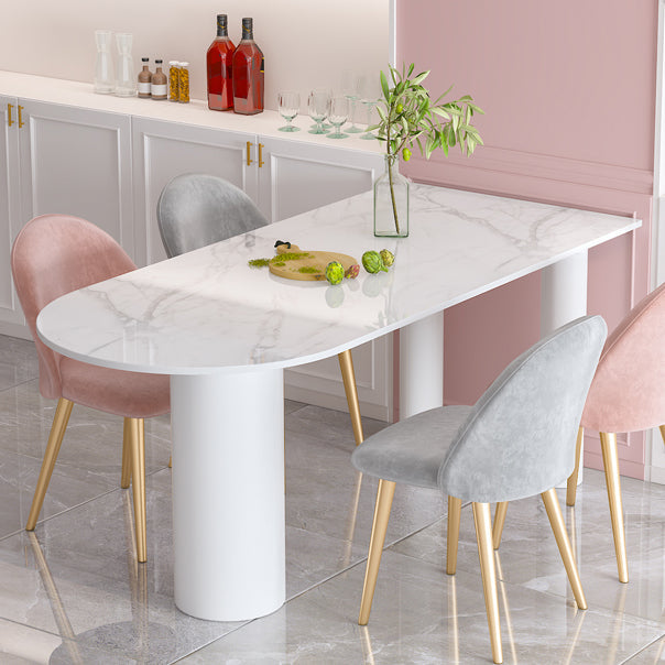 Metal Contemporary Free Form Dining Table Sintered Stone Table for Kitchen Clearhalo ' dining_table' 'Dining Tables & Seating' 'Dining Tables' 'furn' 'furn_dining_table' 'Furniture' 'furniture_dining_table' 'Kitchen & Dining Furniture' 'kitchen&dining_furn' 'kitchen' 'kitchen_dining_table' 3583031