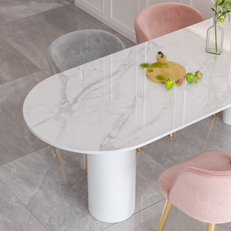 Metal Contemporary Free Form Dining Table Sintered Stone Table for Kitchen Clearhalo ' dining_table' 'Dining Tables & Seating' 'Dining Tables' 'furn' 'furn_dining_table' 'Furniture' 'furniture_dining_table' 'Kitchen & Dining Furniture' 'kitchen&dining_furn' 'kitchen' 'kitchen_dining_table' 3583033