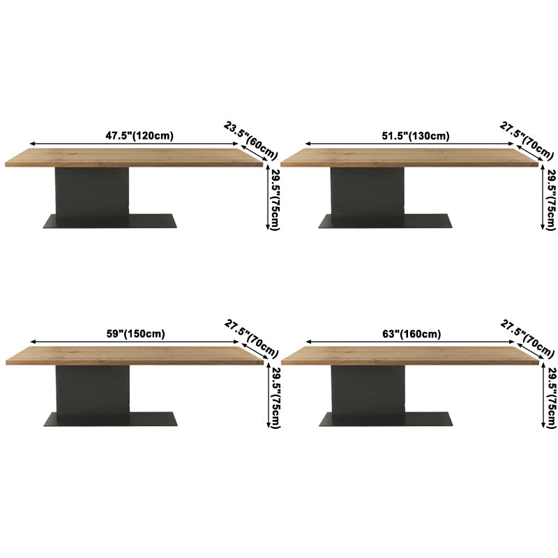 Modern Solid Wood Kitchen Dining Table Rectangle Standard Dining Table with Pedestal Base Clearhalo ' dining_table' 'Dining Tables & Seating' 'Dining Tables' 'furn' 'furn_dining_table' 'Furniture' 'furniture_dining_table' 'Kitchen & Dining Furniture' 'kitchen&dining_furn' 'kitchen' 'kitchen_dining_table' 3583042