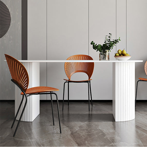 Solid Wood Contemporary Oval Dining Table Marble Top Table for Dining Room Clearhalo ' dining_table' 'Dining Tables & Seating' 'Dining Tables' 'furn' 'furn_dining_table' 'Furniture' 'furniture_dining_table' 'Kitchen & Dining Furniture' 'kitchen&dining_furn' 'kitchen' 'kitchen_dining_table' 3583058