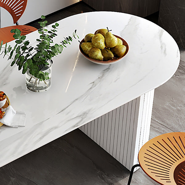 Solid Wood Contemporary Oval Dining Table Marble Top Table for Dining Room Clearhalo ' dining_table' 'Dining Tables & Seating' 'Dining Tables' 'furn' 'furn_dining_table' 'Furniture' 'furniture_dining_table' 'Kitchen & Dining Furniture' 'kitchen&dining_furn' 'kitchen' 'kitchen_dining_table' 3583059