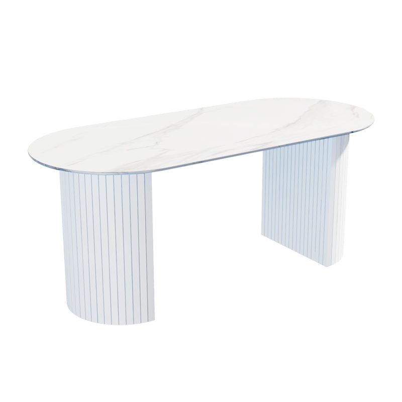Solid Wood Contemporary Oval Dining Table Marble Top Table for Dining Room Without Chairs Clearhalo ' dining_table' 'Dining Tables & Seating' 'Dining Tables' 'furn' 'furn_dining_table' 'Furniture' 'furniture_dining_table' 'Kitchen & Dining Furniture' 'kitchen&dining_furn' 'kitchen' 'kitchen_dining_table' 3583060